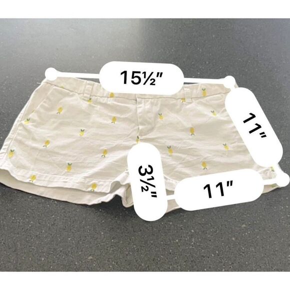 Merona White Lemon Pattern Chino Casual Bottoms shorts size 10 - Picture 6 of 6